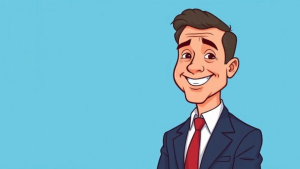 Cartoon businessman illustration represents Lennar land banking strategy.