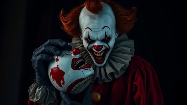Halloween Horror Nights 2026 Art the Clown in bloody attire