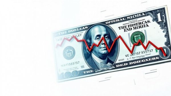 Graph overlaid on US dollar signaling economic downturn