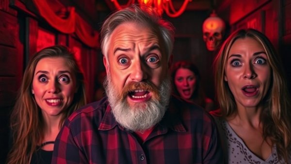 Sir Henry's Haunted Trail experience with surprised visitors