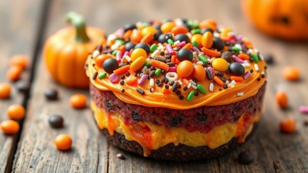Halloween treats at Walt Disney World Resort: festive dessert in black bowl.