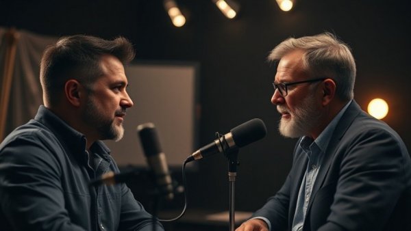 Podcast discussion about mortgage payments, two men speaking.