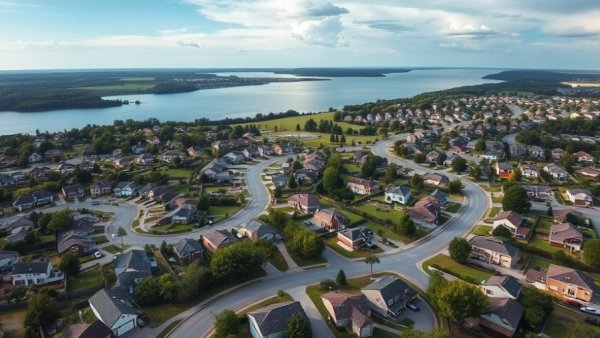 Aerial view showcasing creative drone angles for backyard staging in a lush neighborhood.