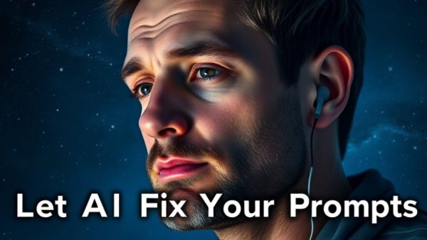 Let AI Fix Your Prompts: Man with cosmic vibe.