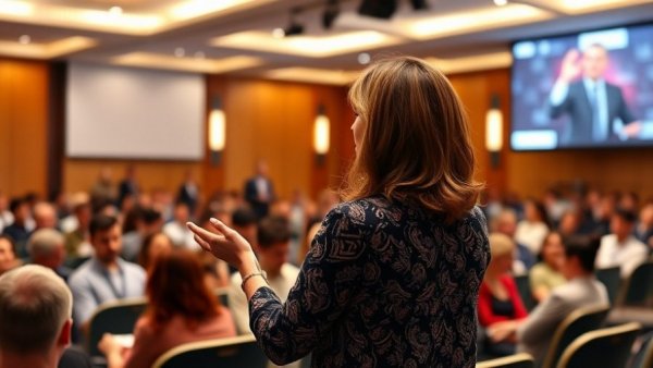 Authentic presentation on authenticity in real estate marketing at conference.