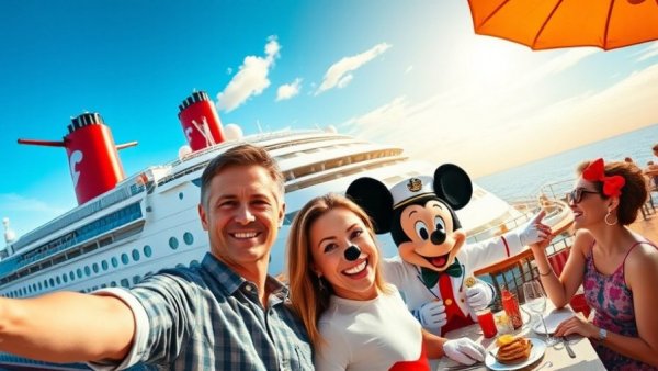 Disney Believe Scavenger Hunt At Sea collage with cruise ship and dining