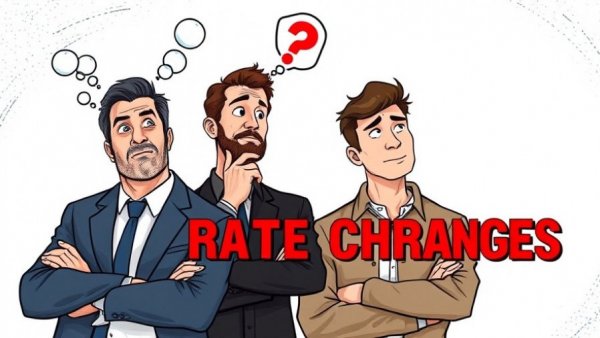 Commercial Real Estate’s New Rate Reality depicted with thoughtful men in graphic.