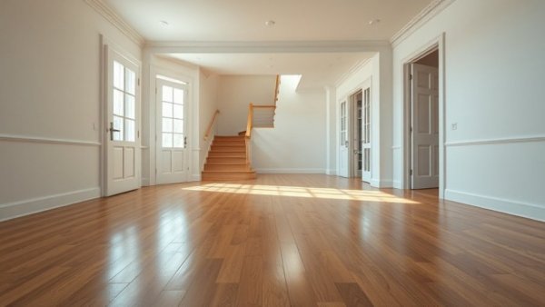 Cost to refinish wood floors in a bright modern living room.