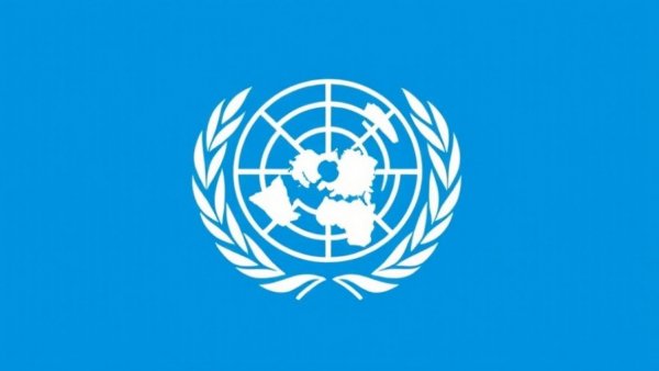 World Health Organization logo, blue background