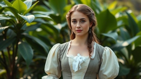 18th-century woman in garden, related to Betsy Ross influence on home sellers