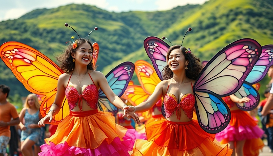 St. Maarten Carnival celebrations with colorful butterfly costumes.