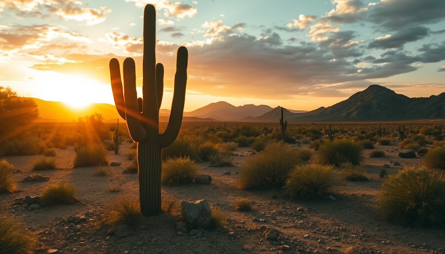 Desert landscape and sunset, summer things to do in Mesa Arizona.