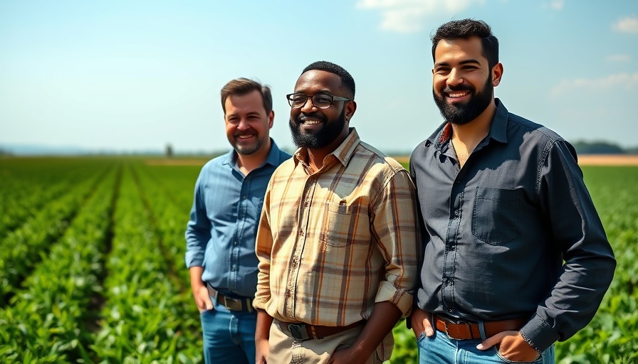 Three men discussing 90-Day Rule in Land Investing against farmland.