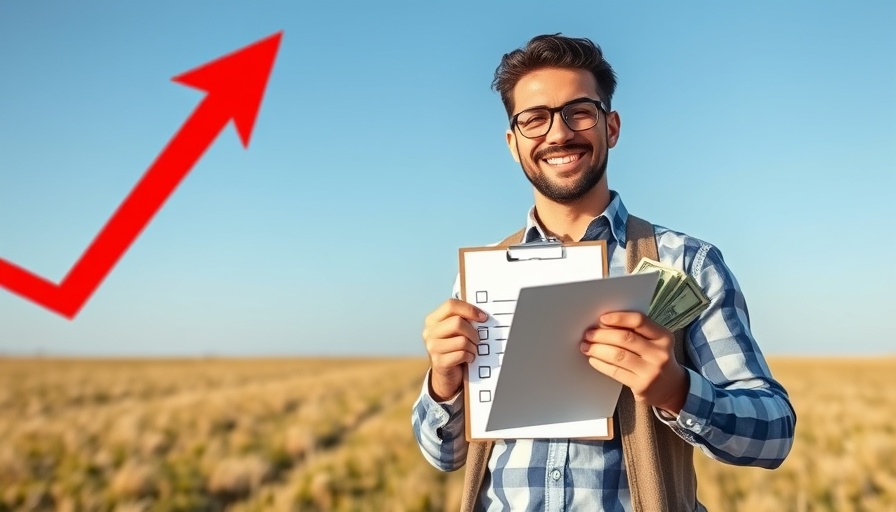 Confident man promoting strategies to increase land value.
