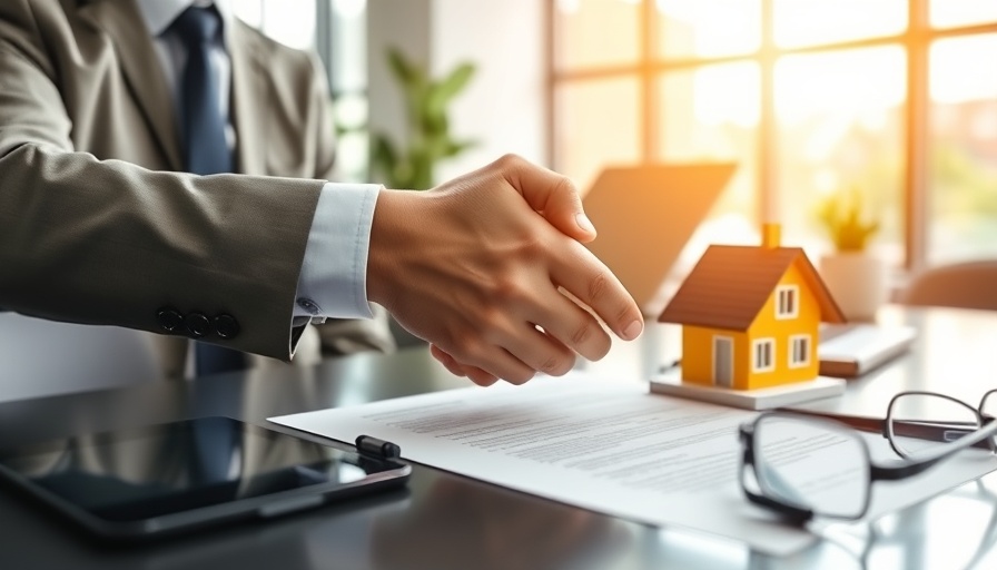 Professional handshake over a model house in a bright office, symbolizing improve-to-sell programs.