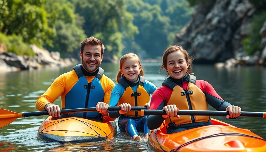 Fun family activities in spring and summer: kayaking together.