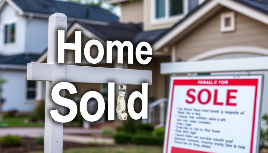 Real estate sign with 'Home Sold' against suburban backdrop, current buyer's market in real estate.