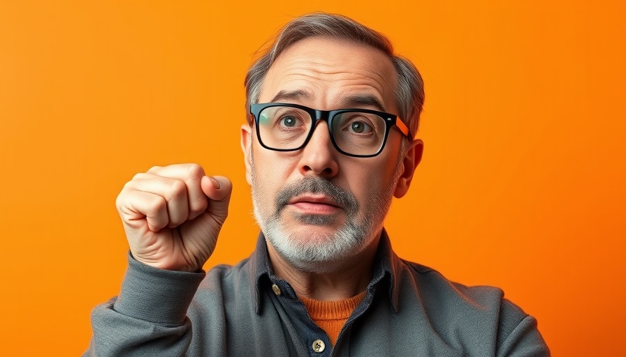Motivational speech on perseverance with a middle-aged man emphasizing determination.
