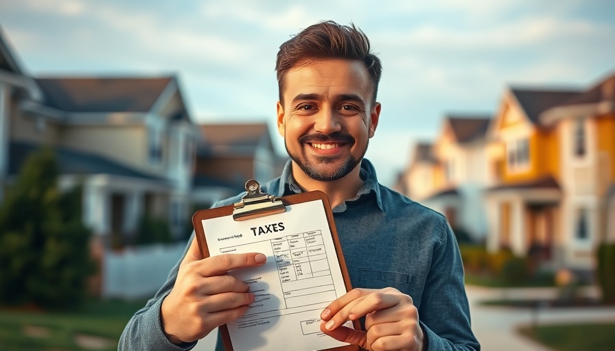 Self rental strategies and real estate tax hack concept with man pointing.