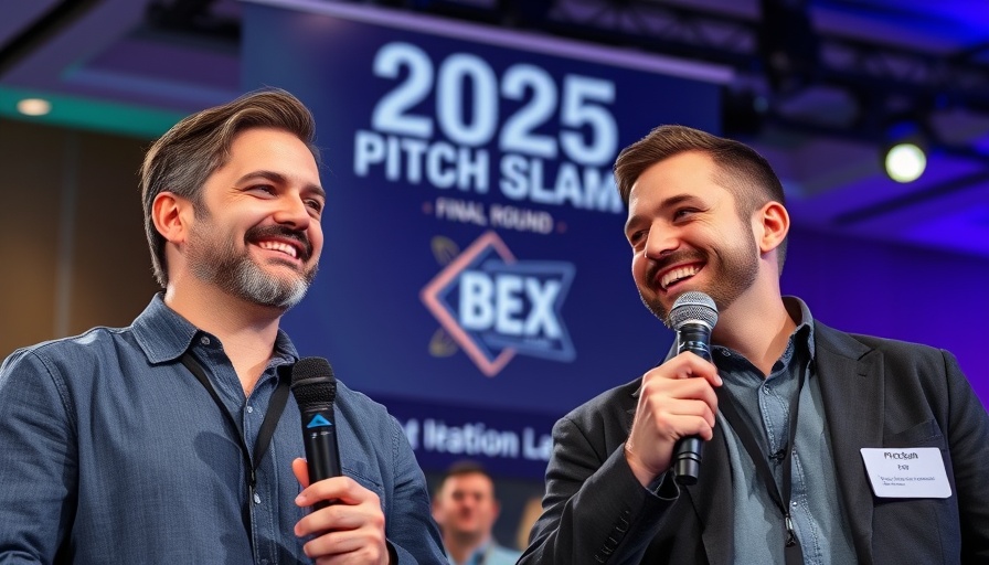 Investment opportunities 2025 pitch slam event with speakers on stage.