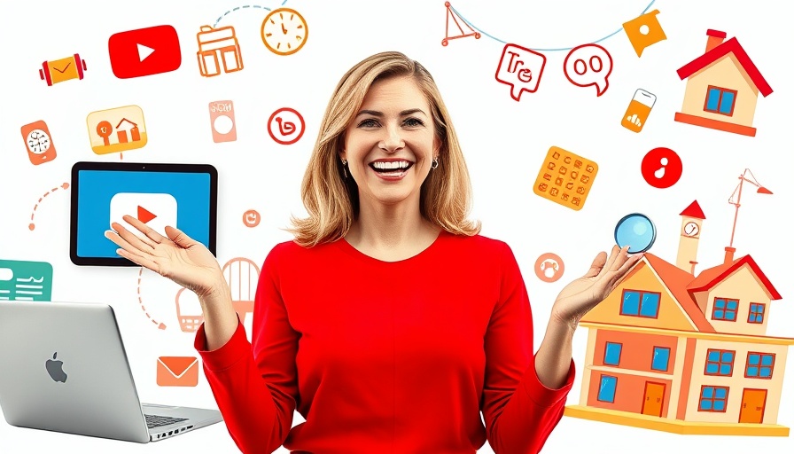 YouTube marketing strategies presentation with digital icons and vibrant design.