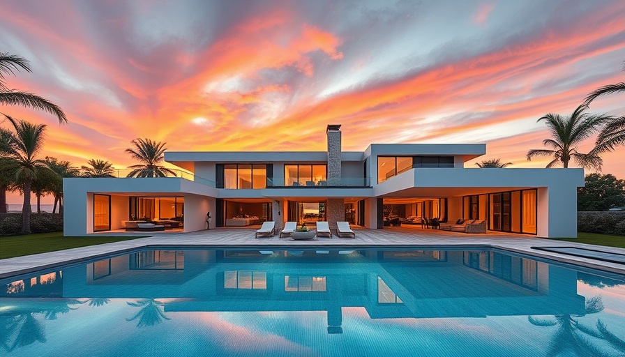 Stunning modern mansion at sunset, representing coolest houses in the world.
