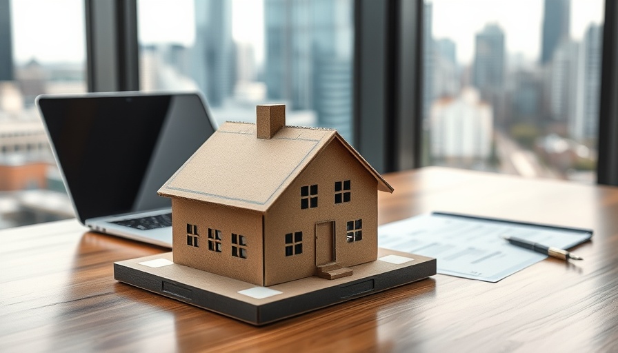 Cardboard house model on desk, symbolizing real estate consolidation trends.