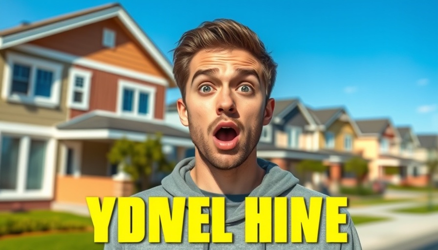 Housing Market SHIFTS - Surprised man with modern houses.