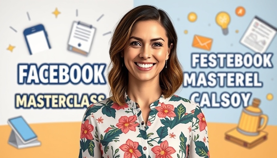 Facebook marketing for Realtors in 2025 masterclass banner displaying tools and icons.