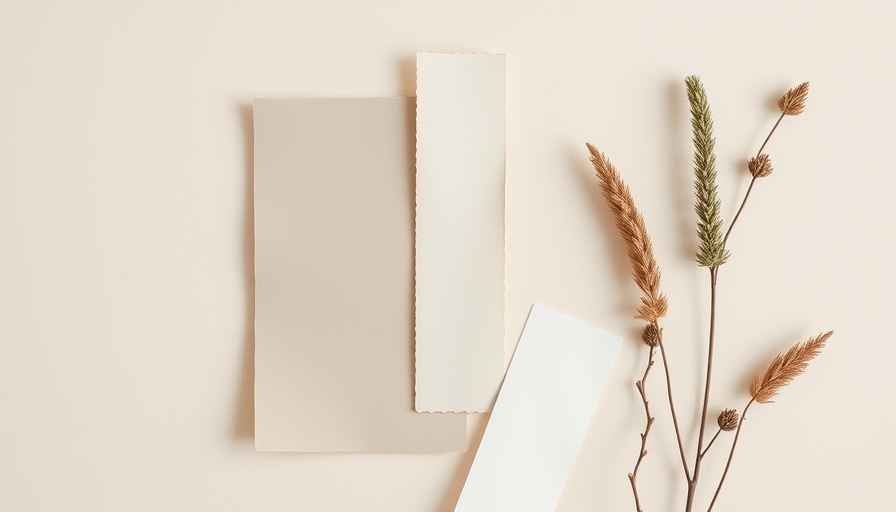 Elegant neutral color swatches with dried grass, promoting neutral color scheme in home selling.