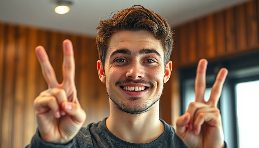Young man enthusiastically explaining investment benefits indoors.