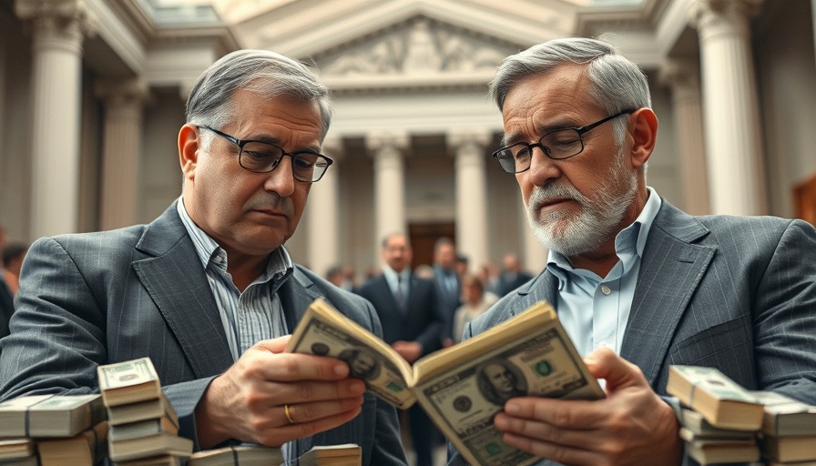 Comparison of wills vs trusts with two men and money symbolizing legal choices.