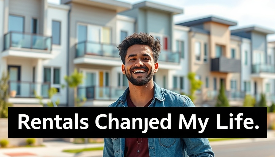 Real estate investing benefits with modern townhouses and successful investor.