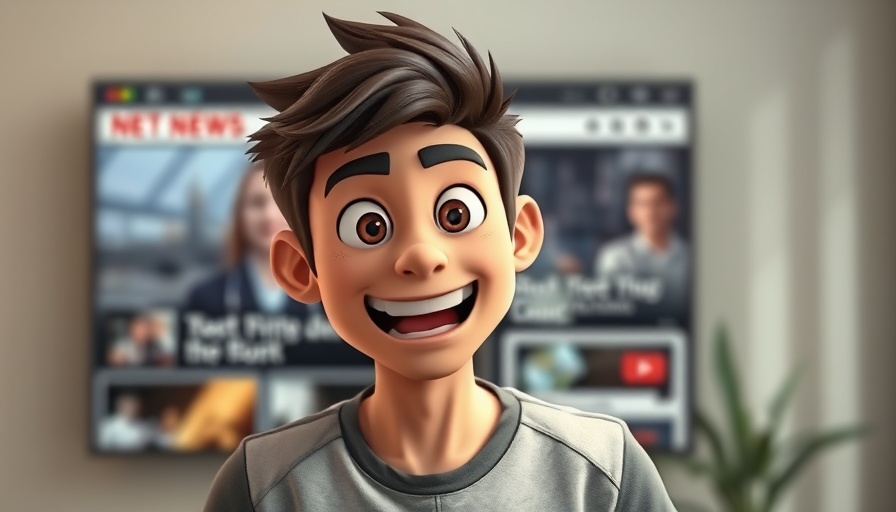 Animated man in front of news article on Trump privatization impact on mortgage rates.