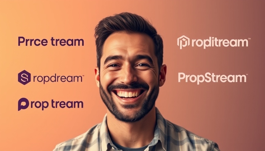 PropStream Intelligence Predictive AI: Promotional graphic with smiling man.