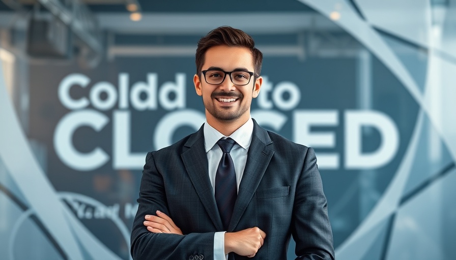 Converting Cold Leads to Closed Deals concept with confident professional.