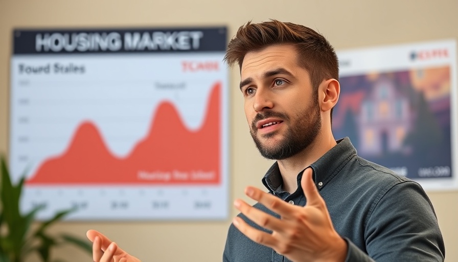 Housing Market Shift data presentation with speaker and graph.