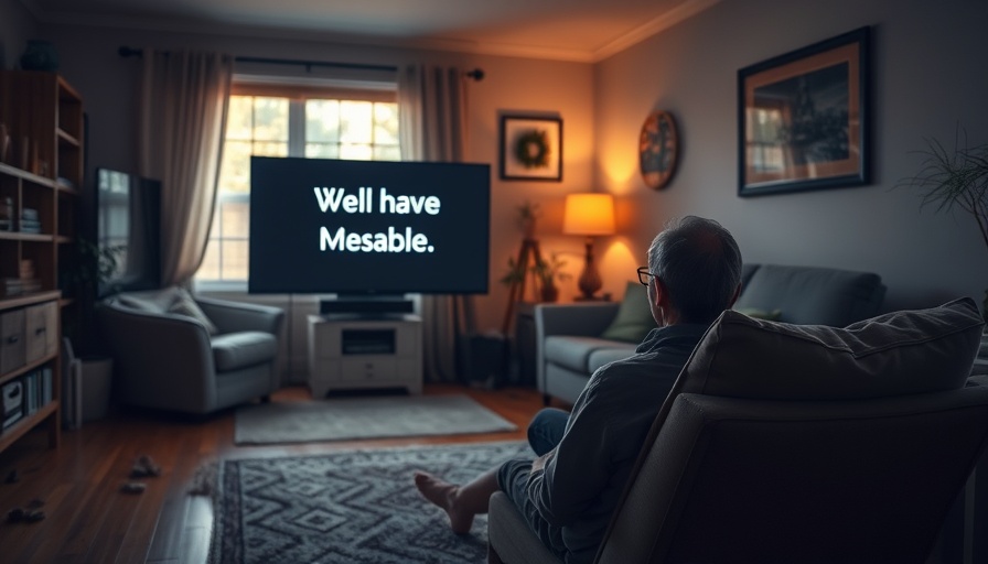 Motivational message about self-criticism in a cozy living room.