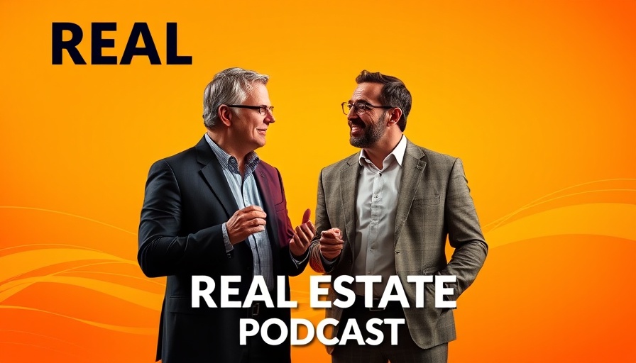 Real estate podcast cover featuring two experts discussing innovations.