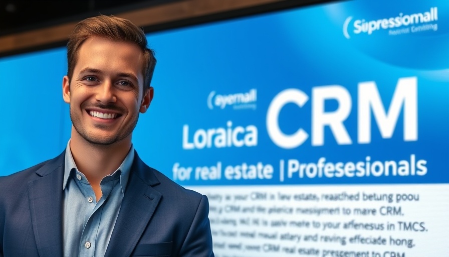 Webinar announcement on CRM for real estate professionals with smiling man.