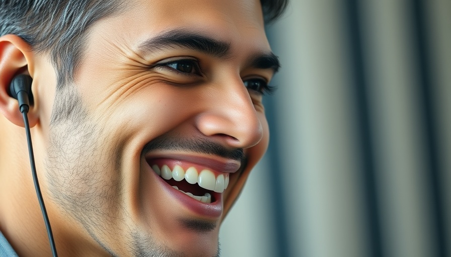 Smiling man discussing buying real estate now, close-up.