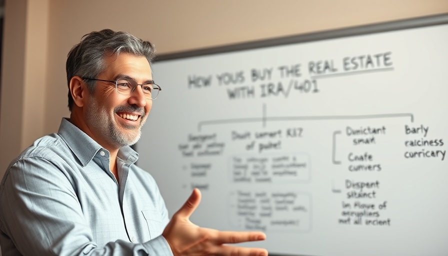 Buying real estate with IRA or 401k explained by man in business attire.