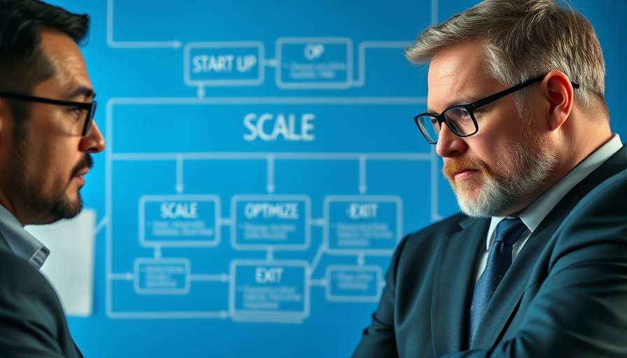 Businessmen discussing the 4 phases of business growth.