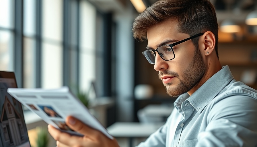 Agent using property search filters in modern office.