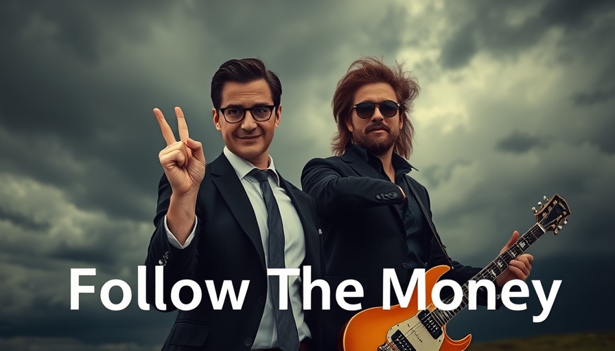 Gene Simmons business insights: Formal businessman and playful rockstar pose.