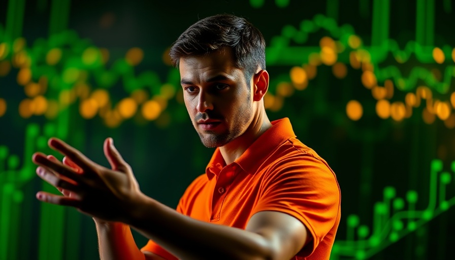 Focused man sharing free wholesaling blueprint with bold text.