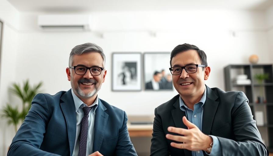 Two men in video call discussing investment strategies.