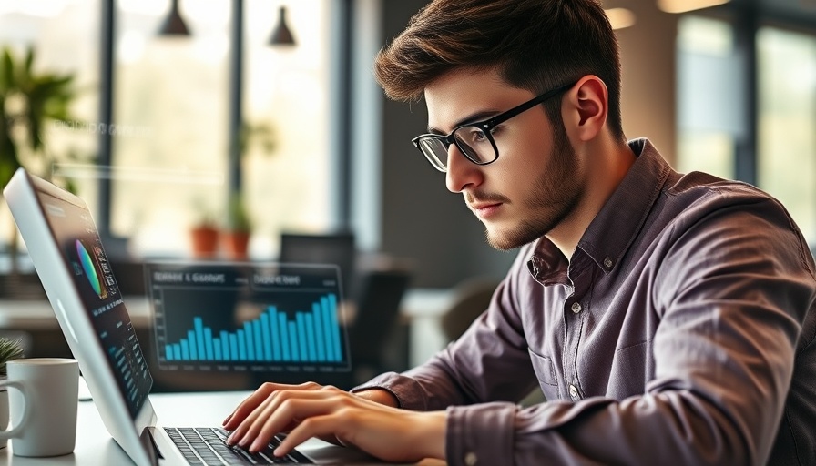 Young professional using eXp Realty CRM software with digital interface.