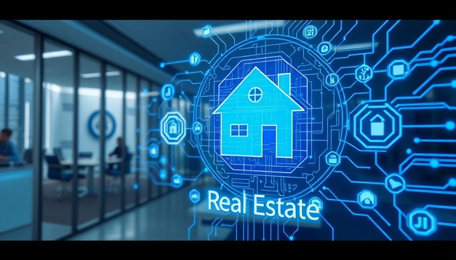 Futuristic AI technology interface in real estate with digital elements.
