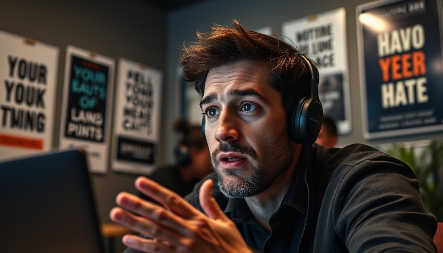 Focused man on a video call discussing real estate success transformation.